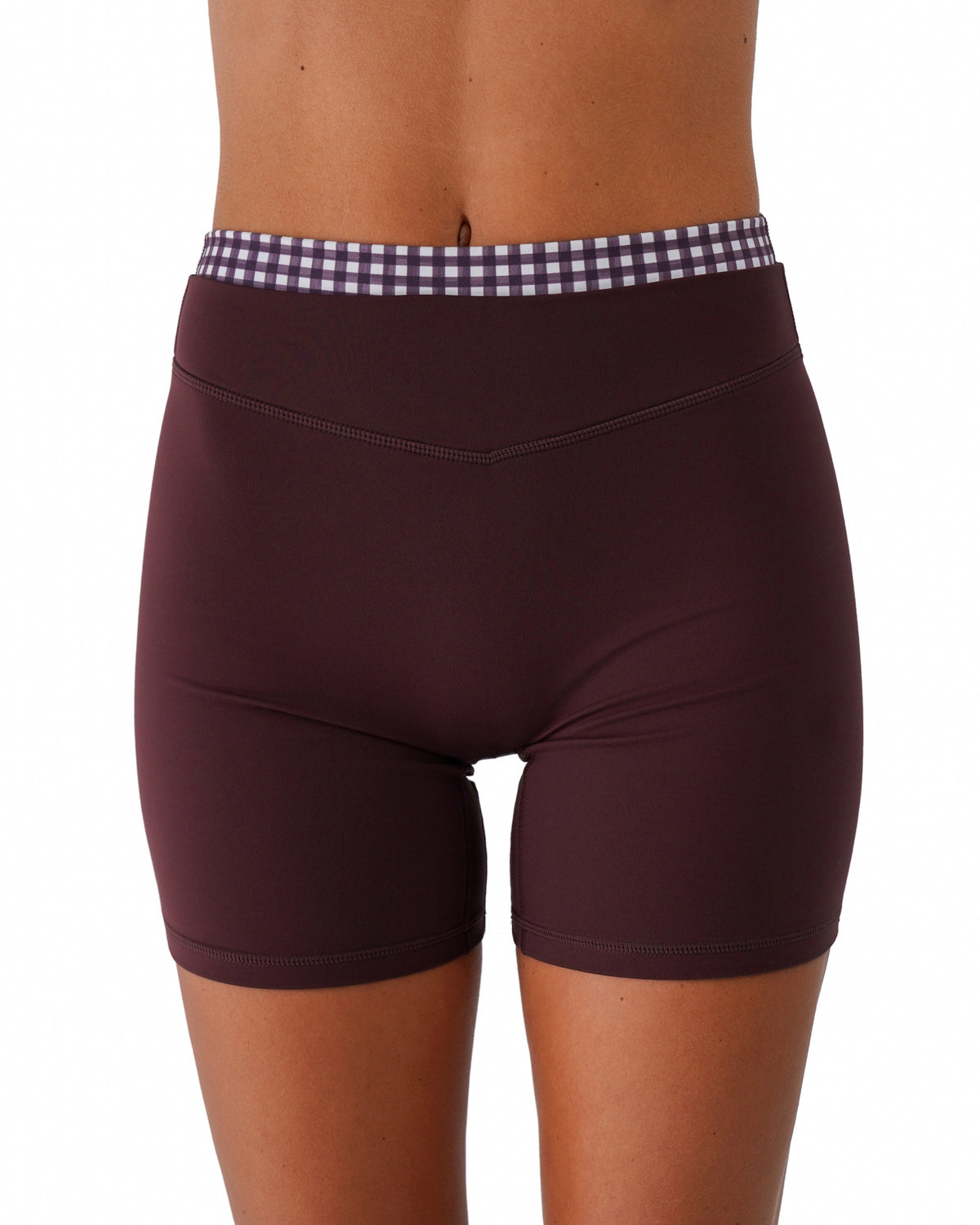 Layered Sculpt Short V2 - Chocolate Cherry & Gingham