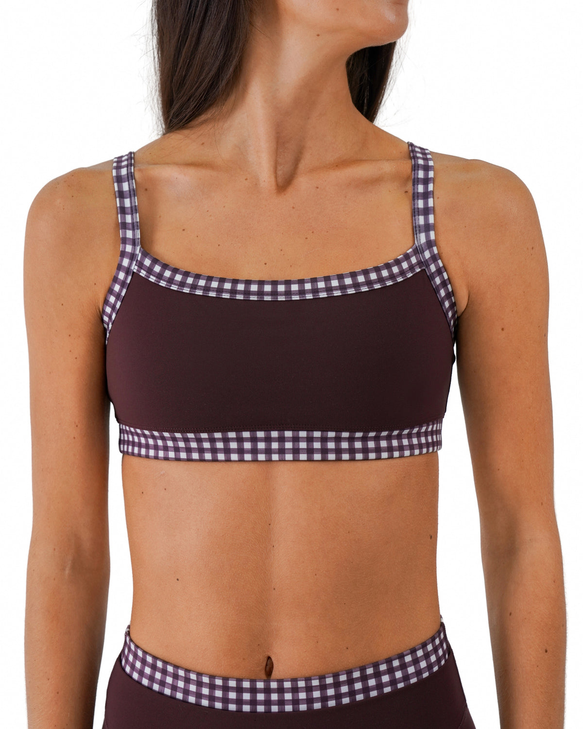 Contrast Bra - Chocolate Cherry & Gingham