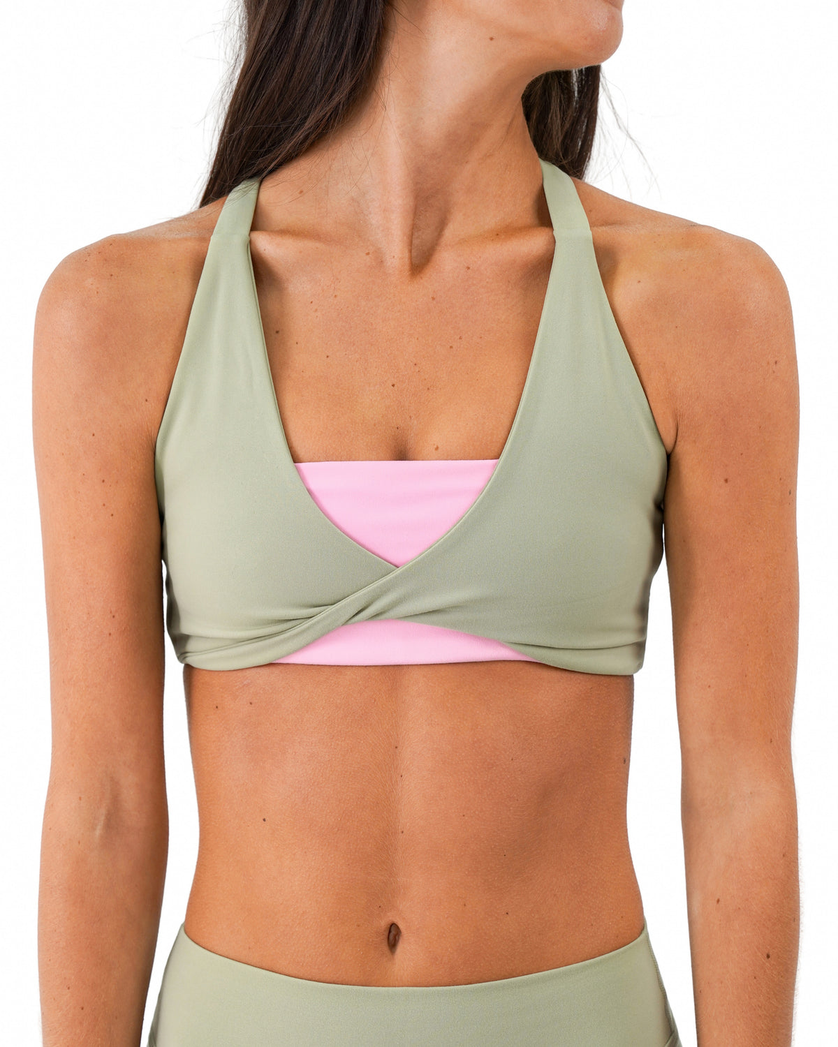 Double Layer Curve Bra - Flora & Soft Pink