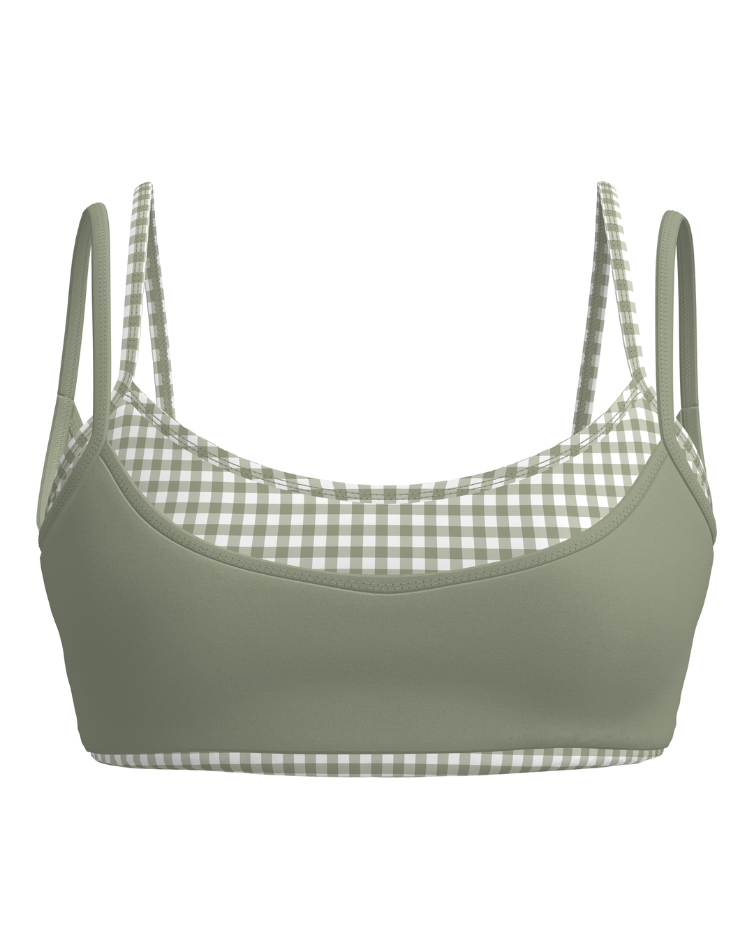 Double Layer Scoop Bra - Flora & Gingham