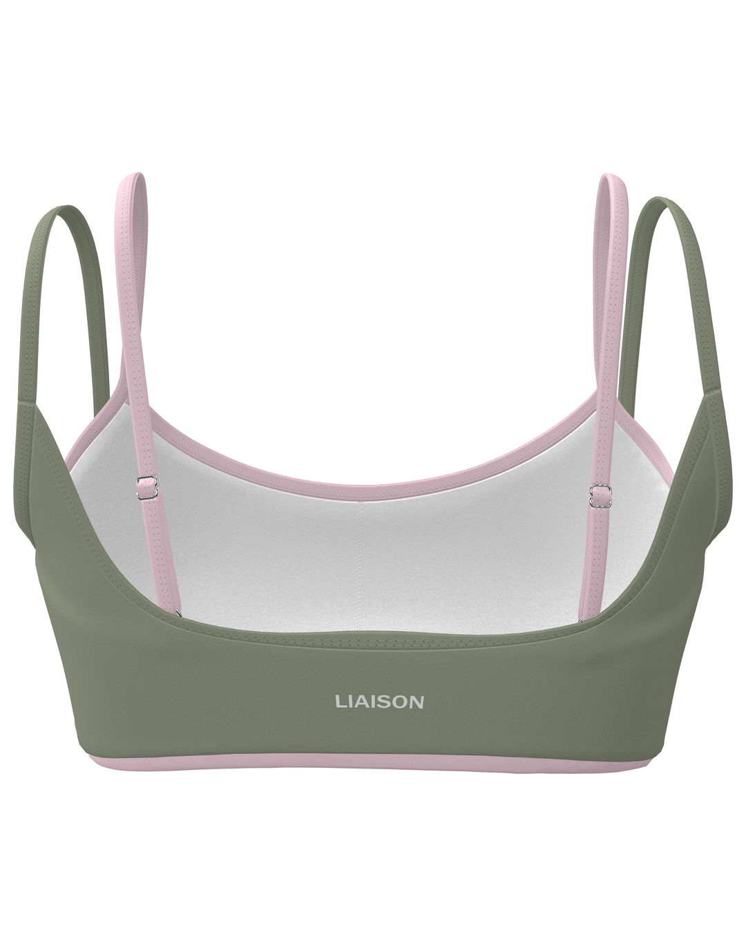 Double Layer Scoop Bra - Flora & Soft Pink