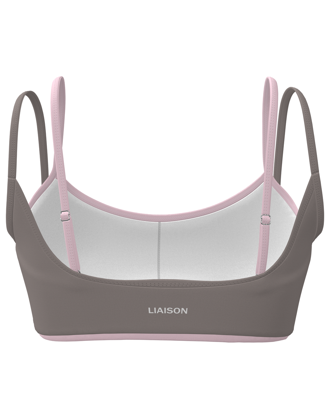 Double Layer Scoop Bra - Truffle & Soft Pink