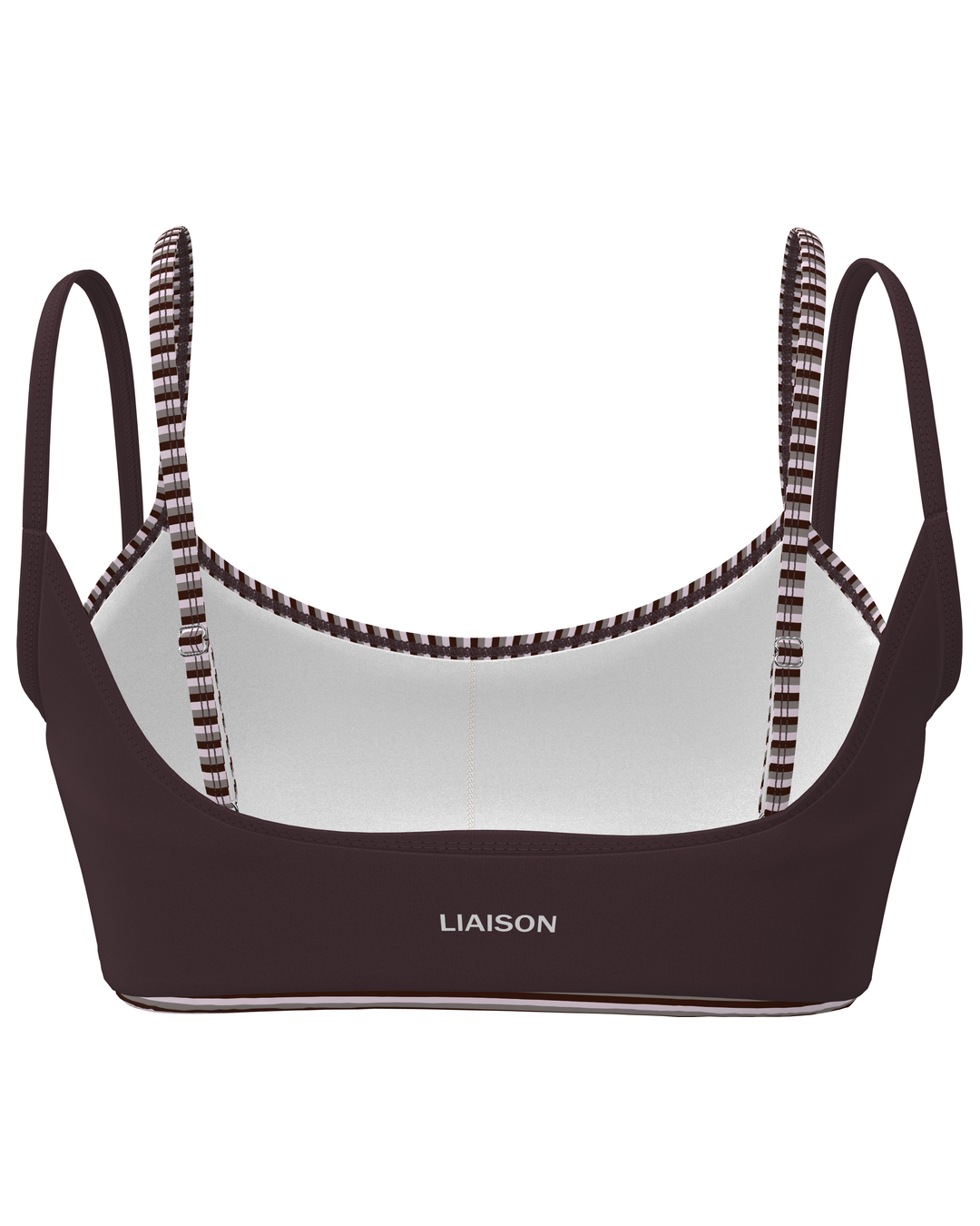 Double Layer Scoop Bra - Chocolate Cherry & Outwest Stripes