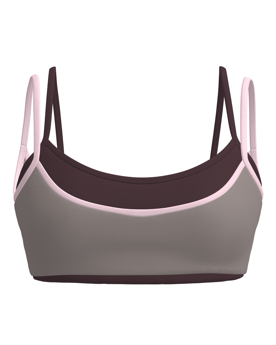 Multi-Color Double Layer Scoop Bra - Canyon