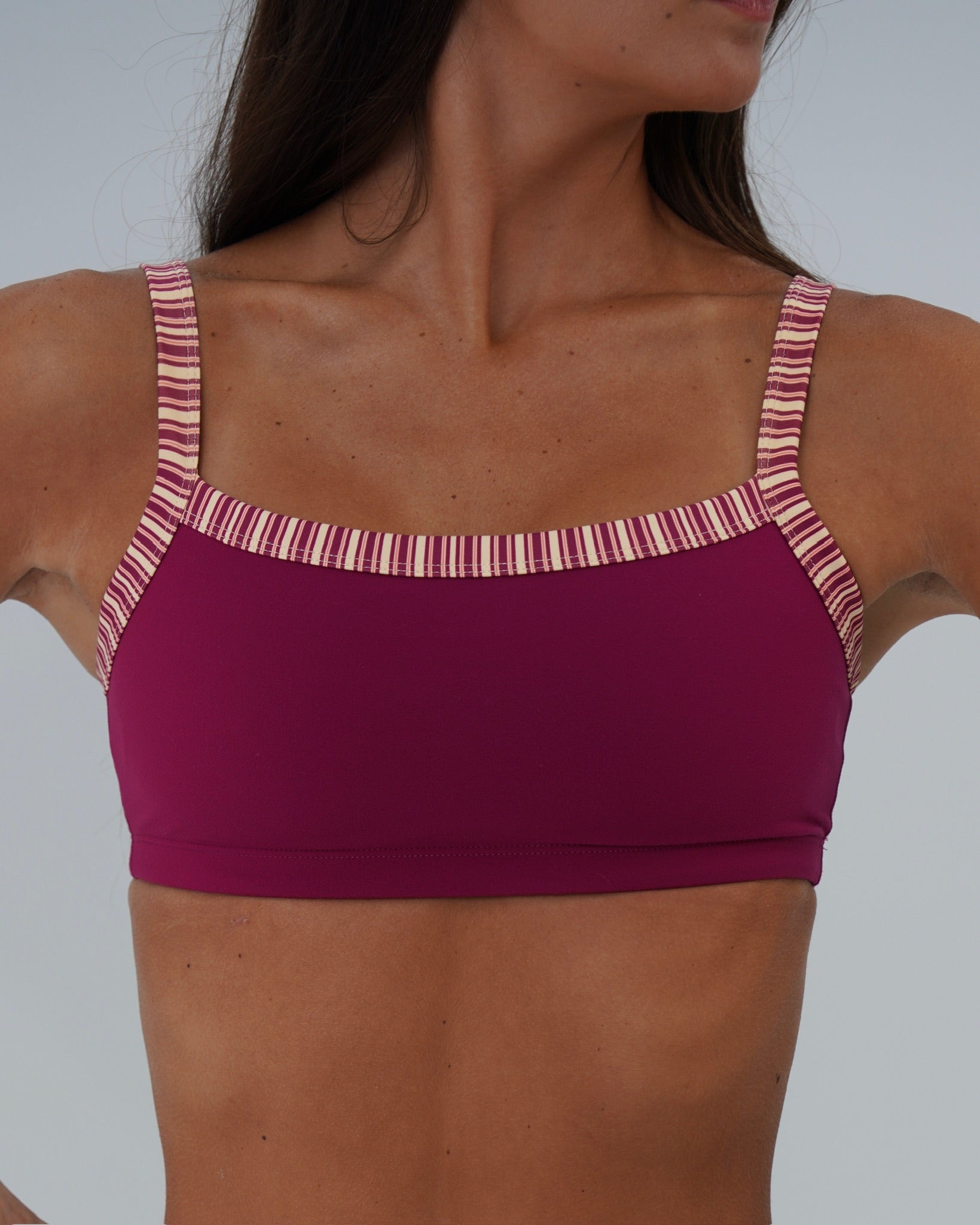 Basic Contrast Bra - Berry & Aftersun Stripes