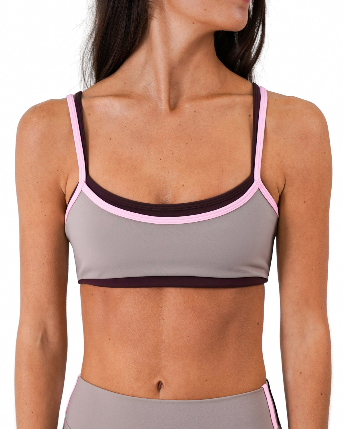 Multi-Color Double Layer Scoop Bra - Canyon