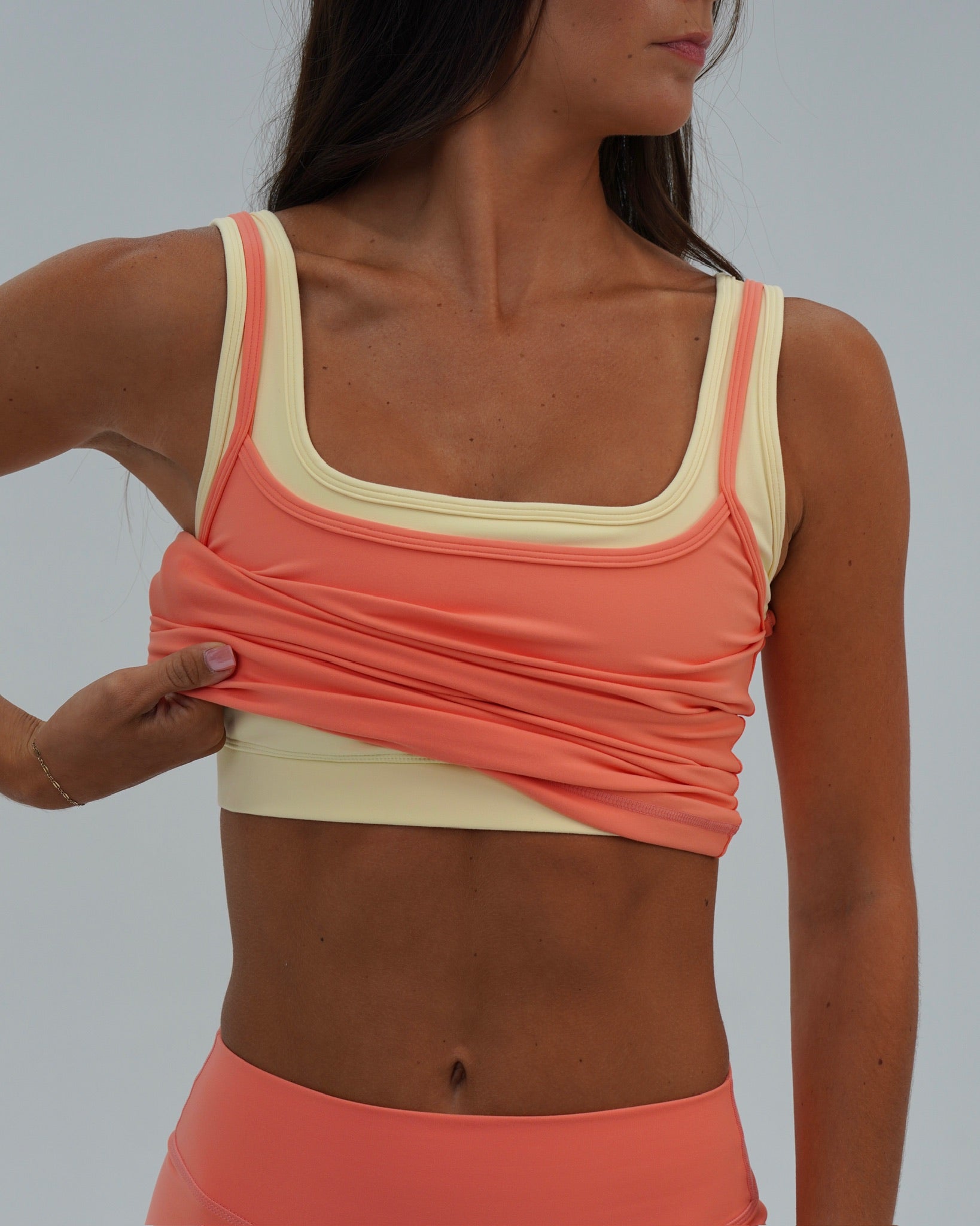 Double Layer Core Tank - Guava & Daylight