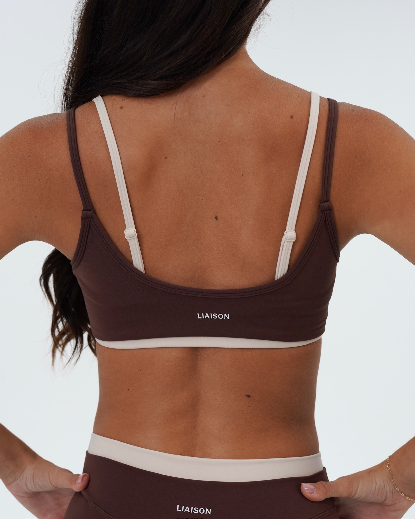 Double Layer Scoop Bra - Mocha Brown & Sand