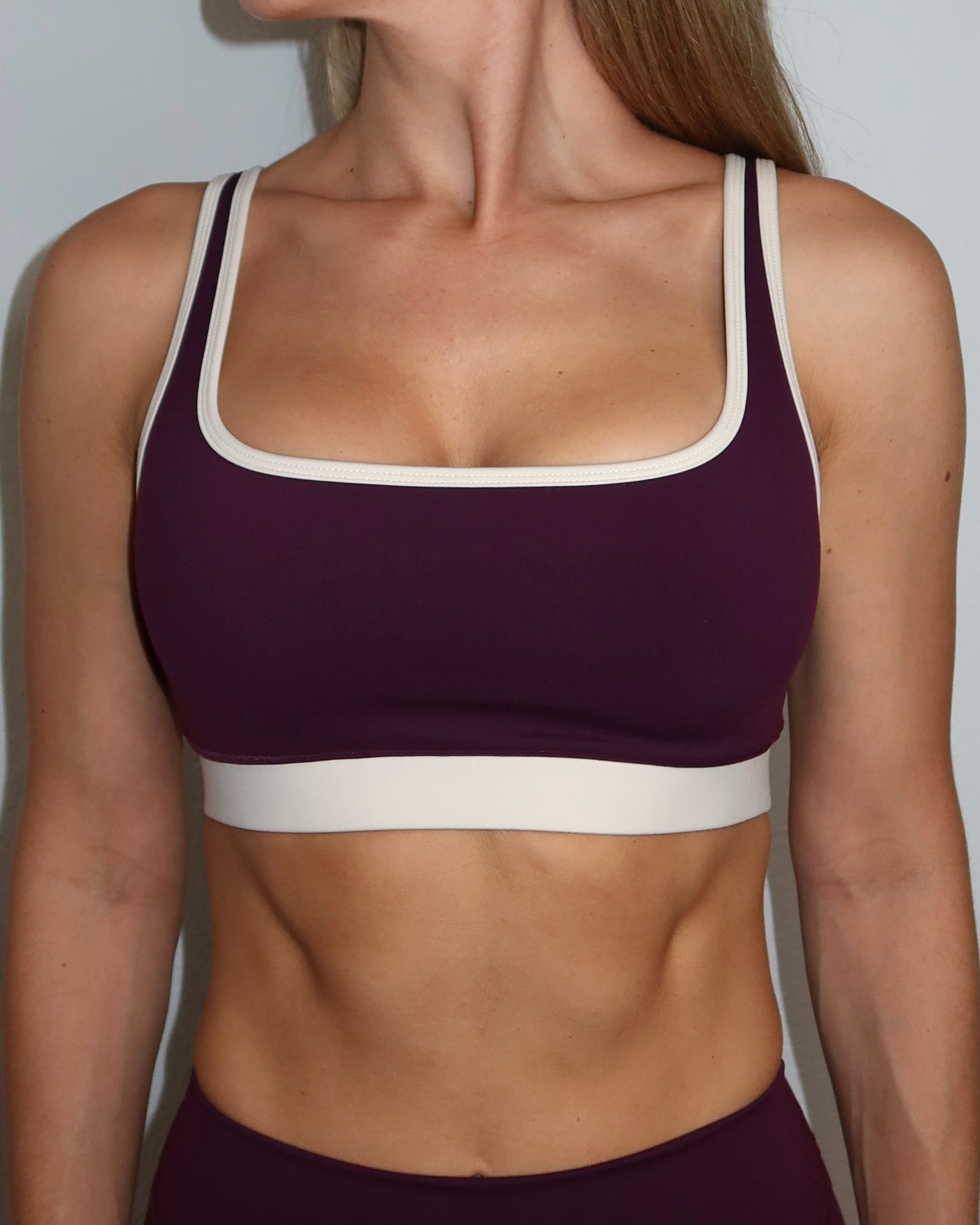 Supportive Contrast Bra - Merlot & Sand
