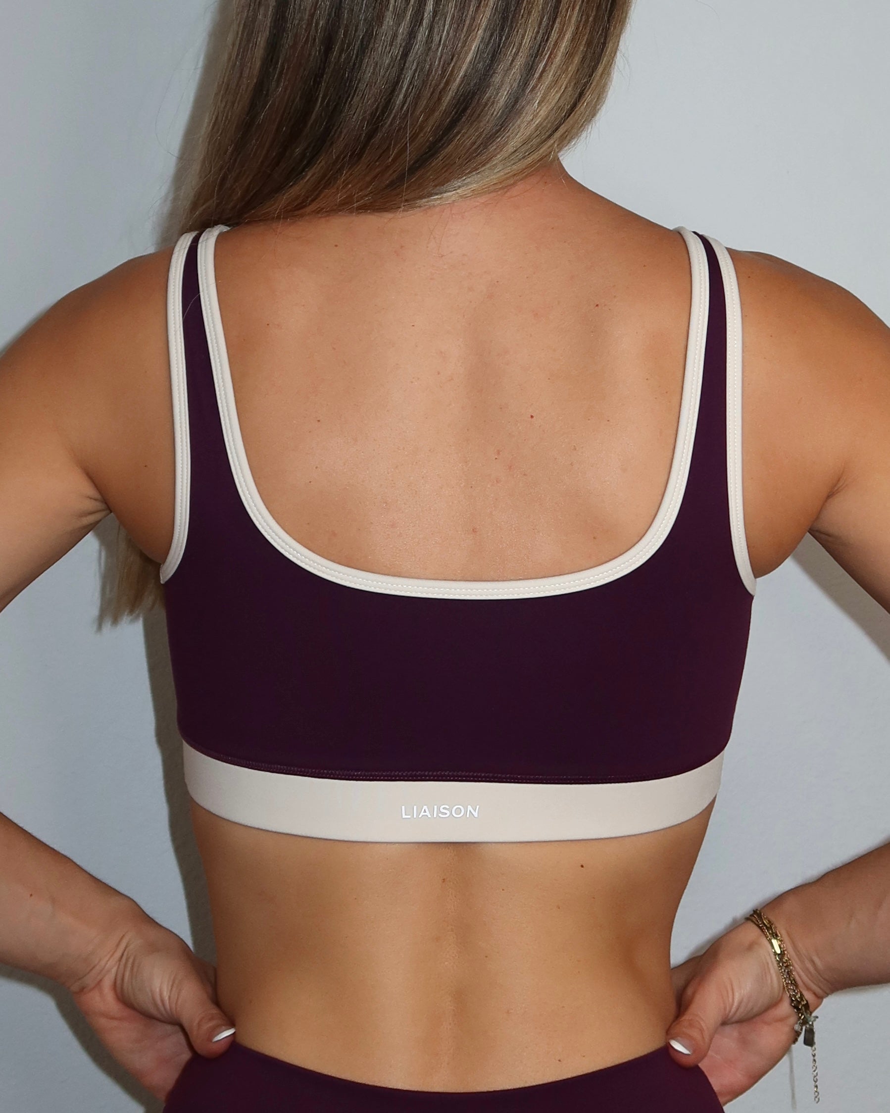 Supportive Contrast Bra - Merlot & Sand