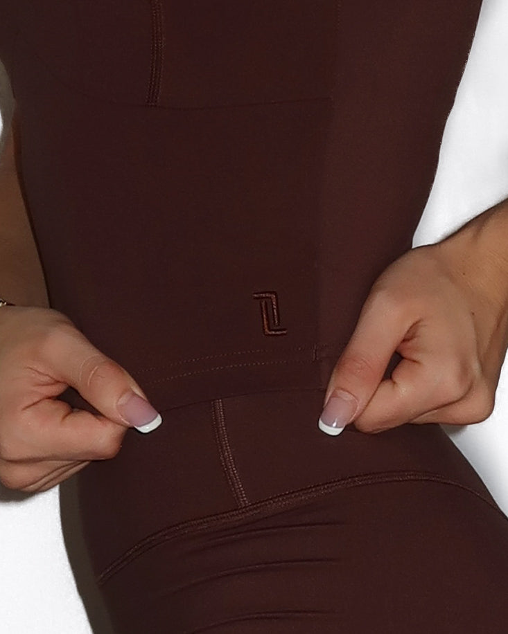 Contour Crop - Mocha Brown
