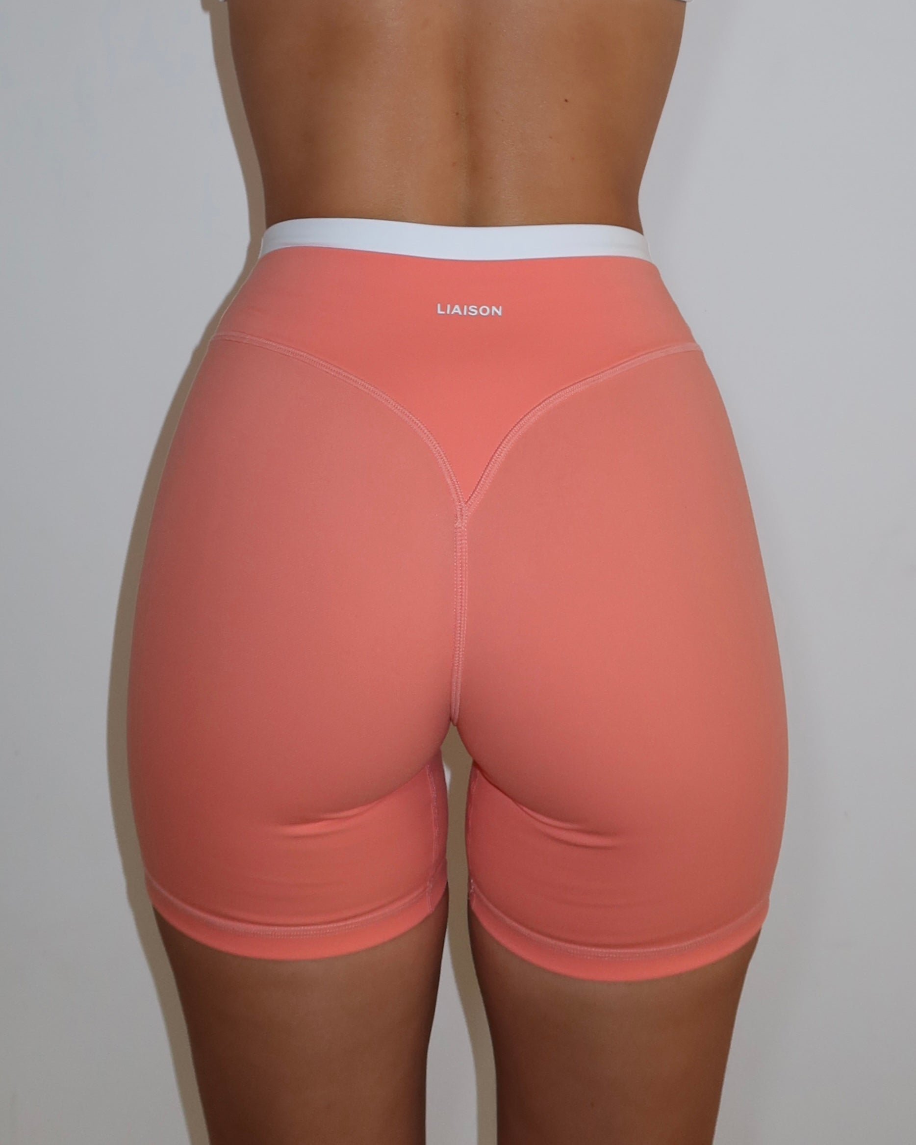 Layered Sculpt Short - Guava & White