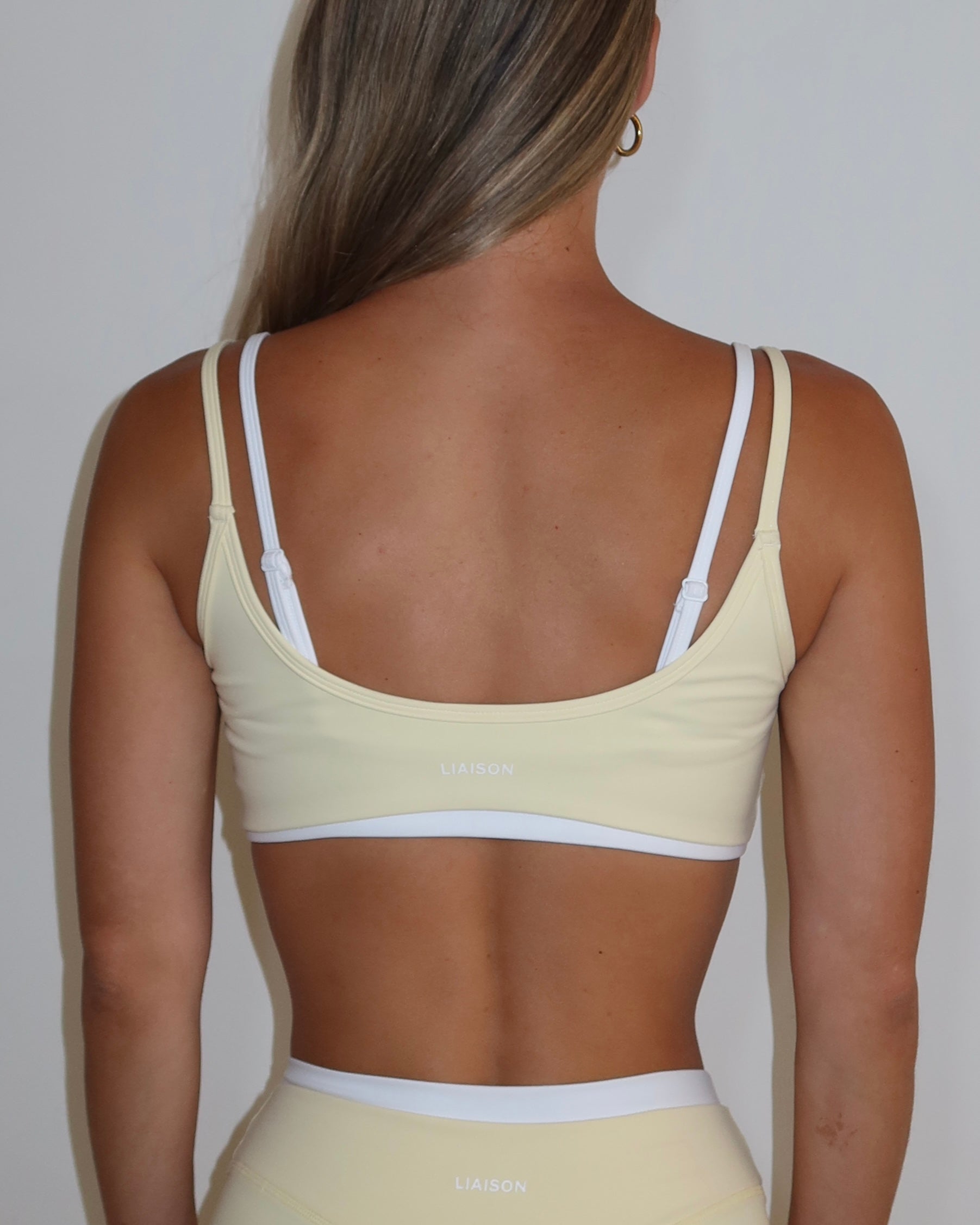 Double Layer Scoop Bra - Daylight & White