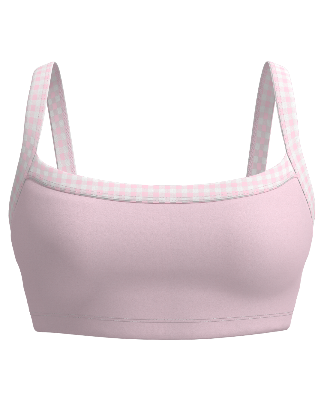 Basic Contrast Bra - Soft Pink & Gingham
