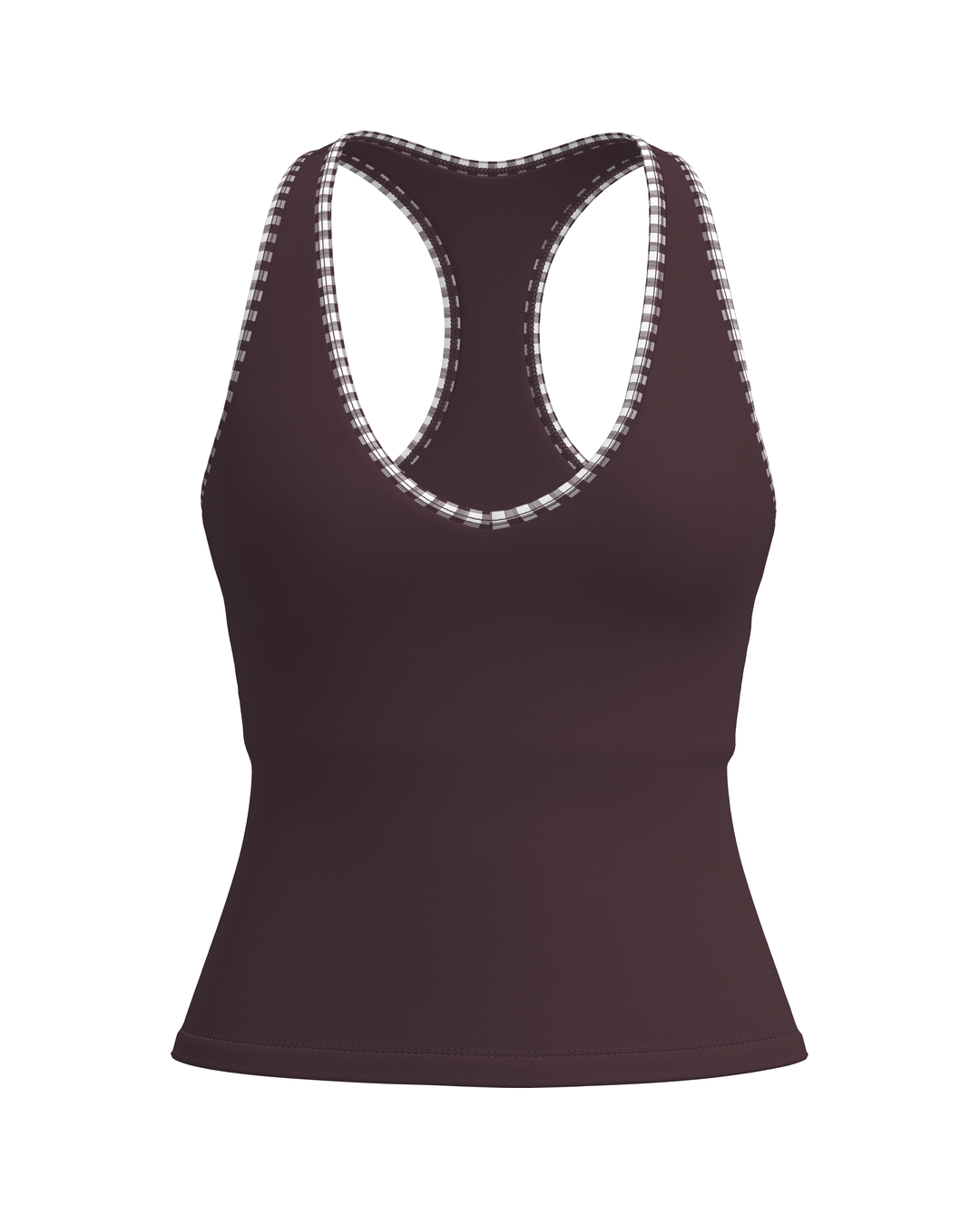 Sporty Racer Tank - Chocolate Cherry & Gingham