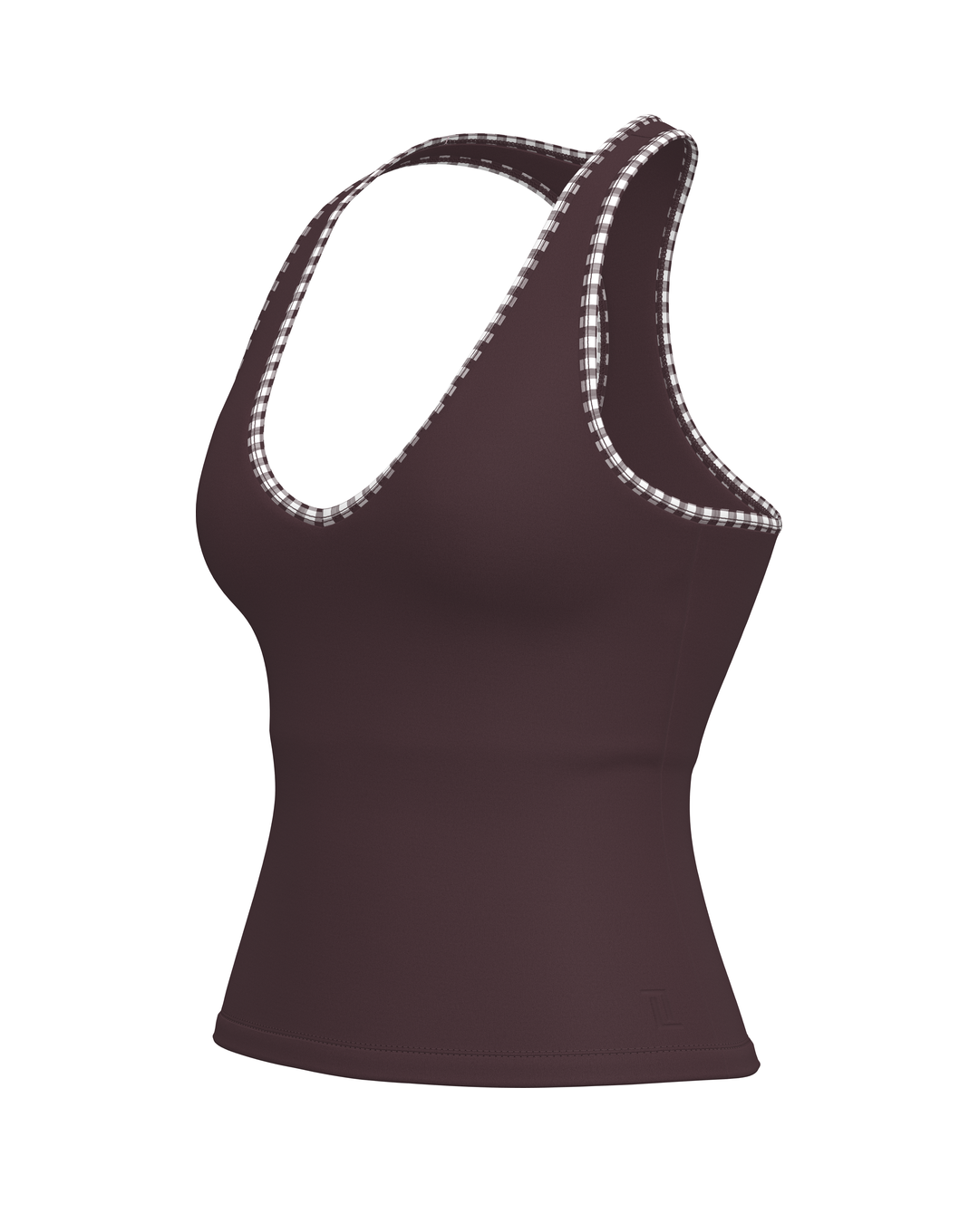 Sporty Racer Tank - Chocolate Cherry & Gingham