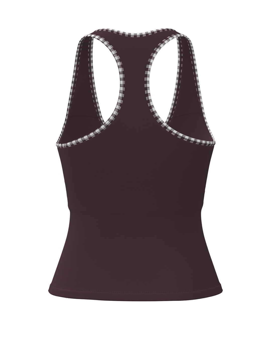 Sporty Racer Tank - Chocolate Cherry & Gingham