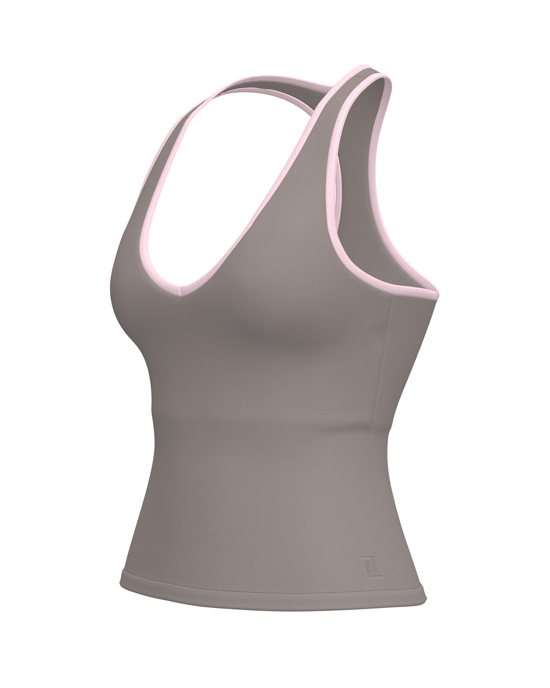 Sporty Racer Tank - Truffle & Soft Pink
