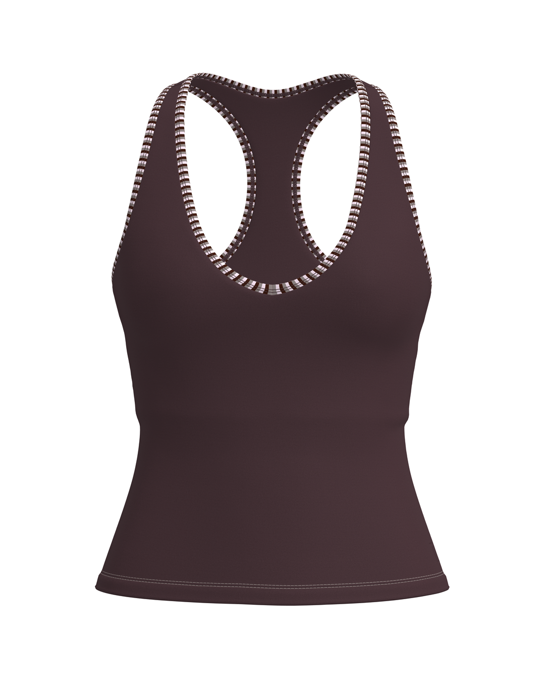 Sporty Racer Tank - Chocolate Cherry & Outwest Stripes