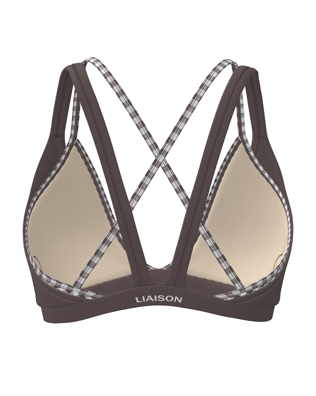 Double Layer Pulse Bra - Ash Brown & Gingham