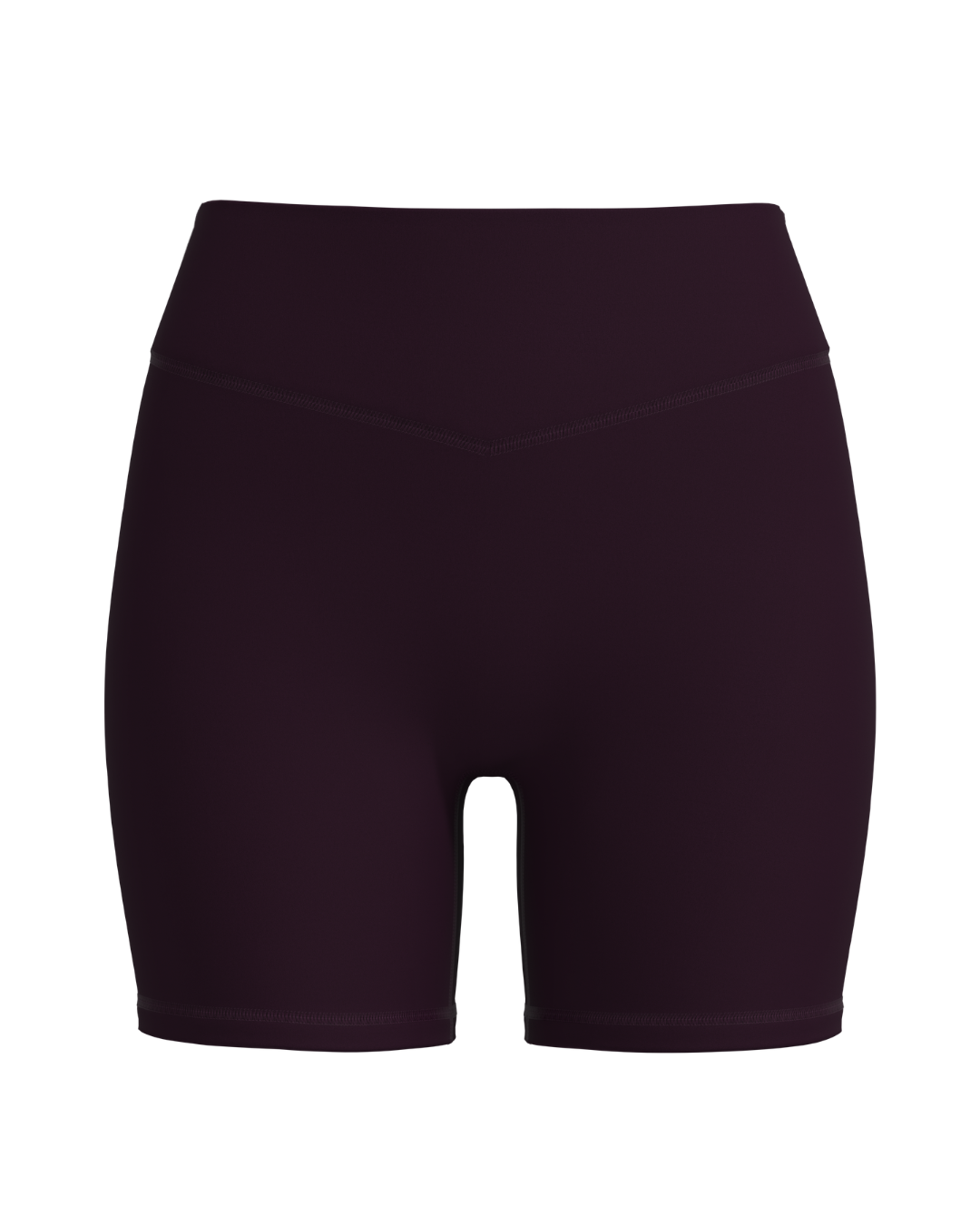 front view of bridge short in plum