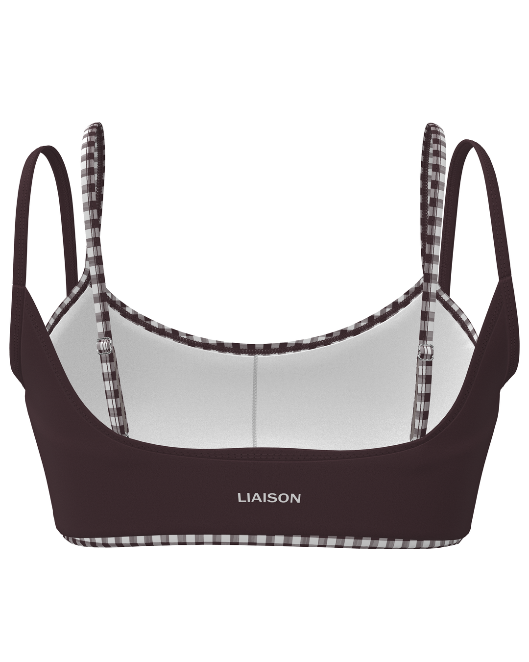 Double Layer Scoop Bra - Chocolate Cherry & Gingham