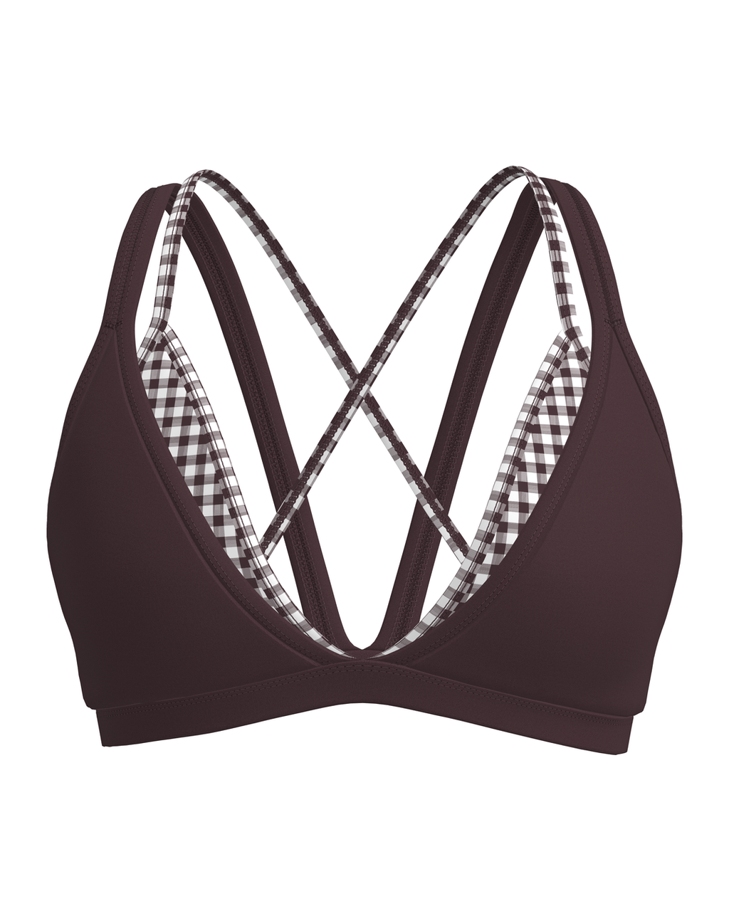 Double Layer Pulse Bra - Chocolate Cherry & Gingham