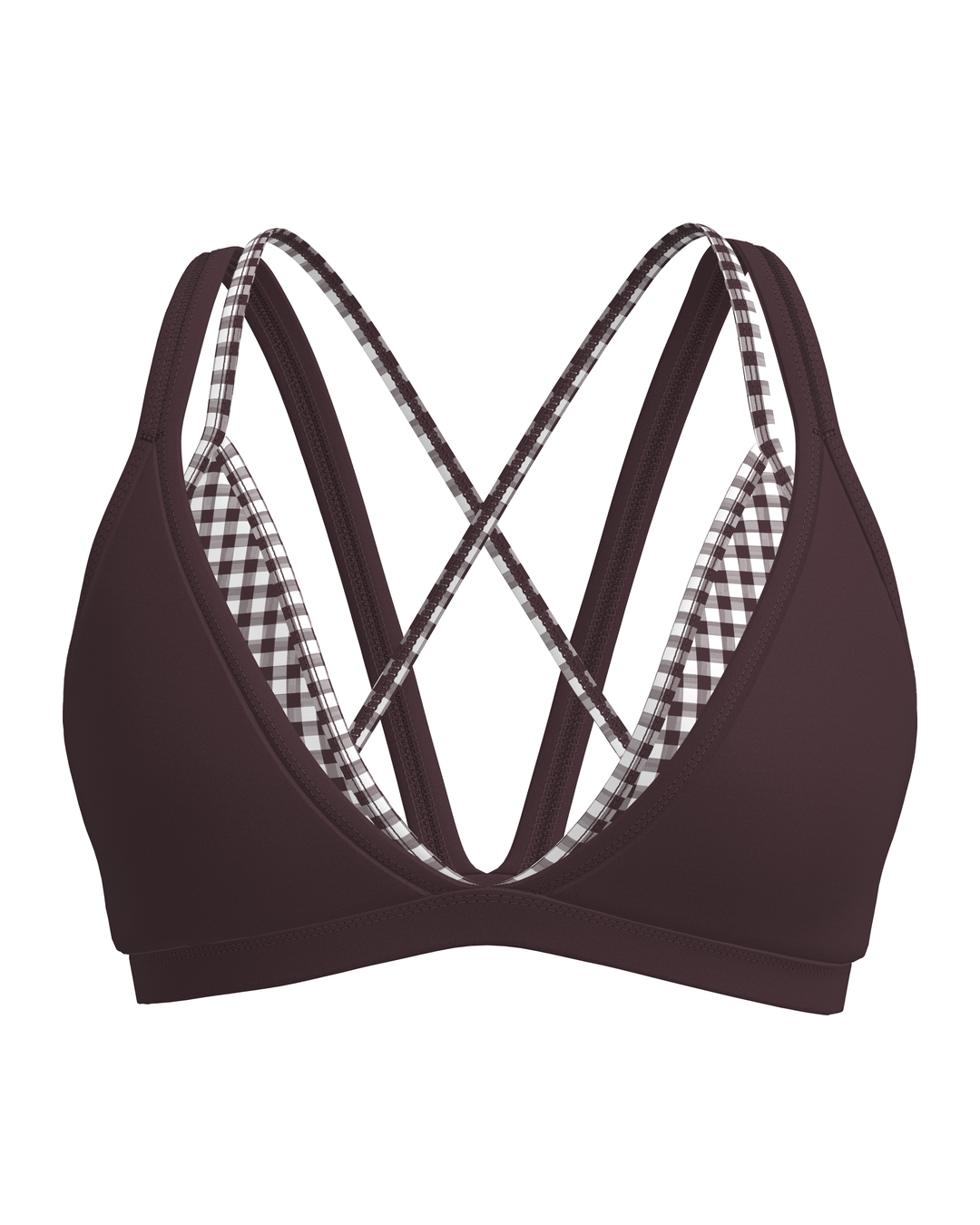 Double Layer Pulse Bra - Chocolate Cherry & Gingham