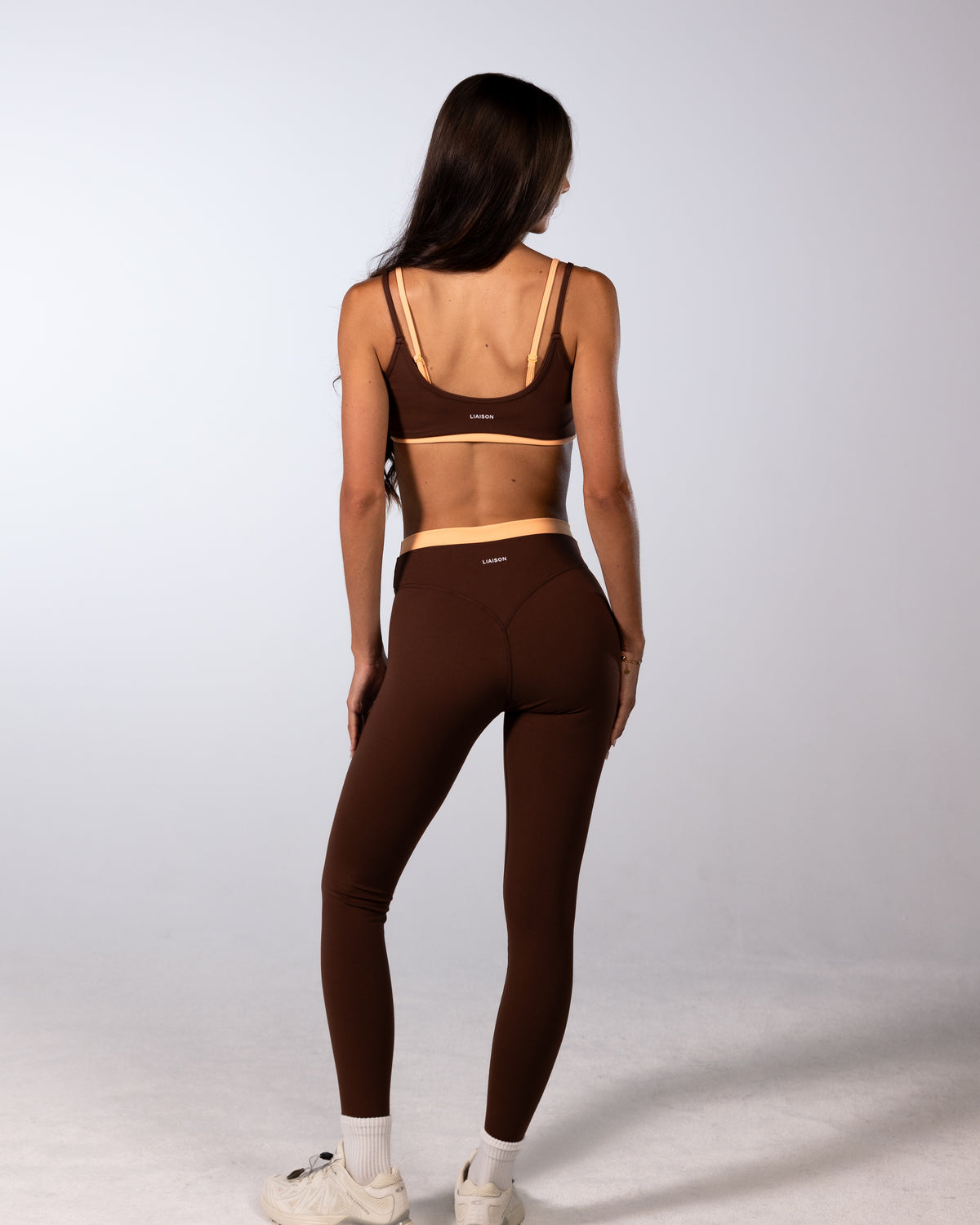 Layered Sculpt Pant V2 - Mocha Brown & Apricot