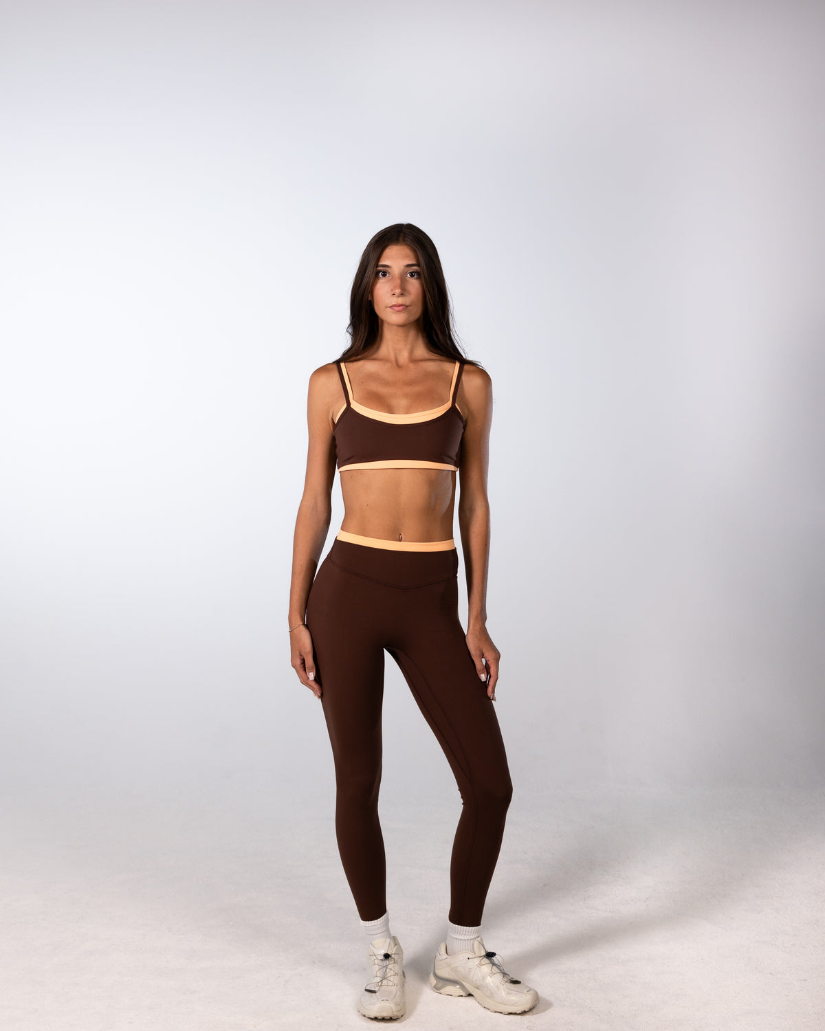 Layered Sculpt Pant V2 - Mocha Brown & Apricot