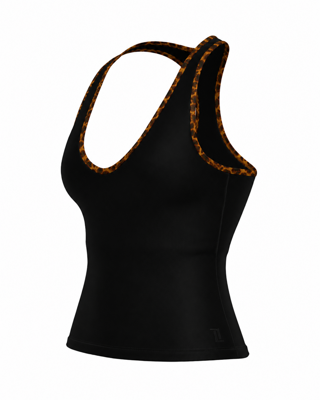 Sporty Racer Tank - Black & Tortoise